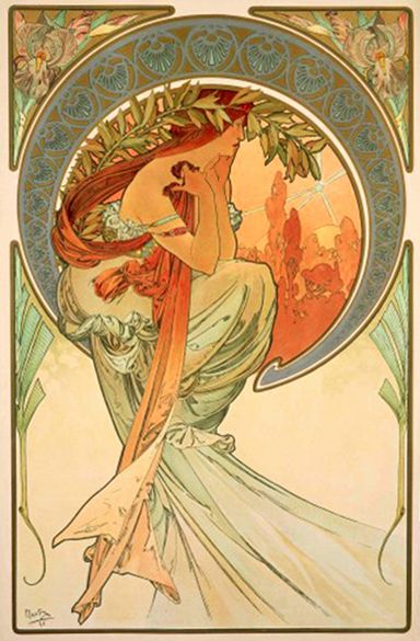 Poesie (Illustration) von Alphonse Mucha